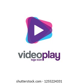 Media and play symbol logo design, Digital Video Logo Design Template, Vector Illustration on a White Background