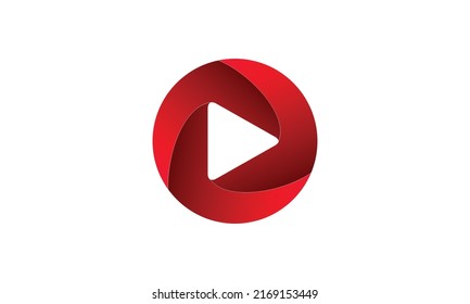 Media and play symbol logo design, Digital Video Logo Design Template, Vector Illustration on a White Background