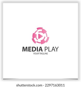 media play technology logo premium elegant template vector eps 10