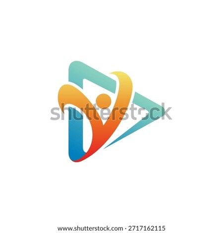 Media play and young people logo concept