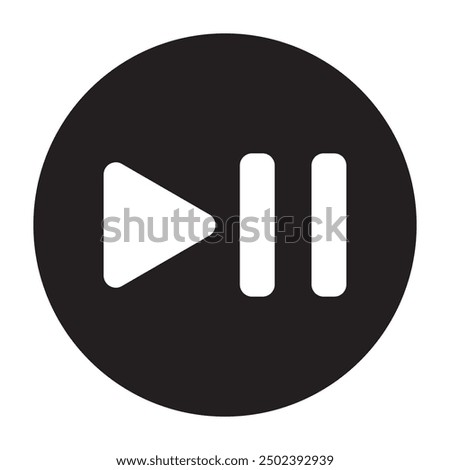 Media Playback Icons Set. Vector symbols for play and pause functions in audio and video.