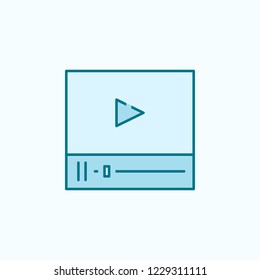 media player 2 colored line icon. Simple colored element illustration. media player outline symbol design from web icons set