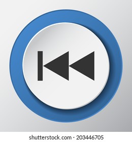Media Player arrow paper icon with shadow. Vector illustrations.