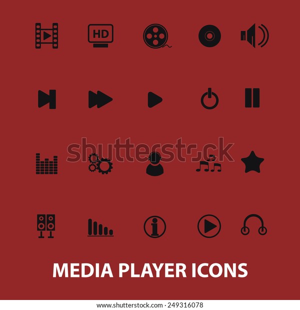 Media Player Audio Editor Interface Icons Stock Vector