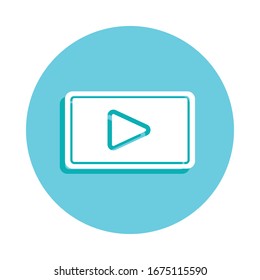 Media player badge icon. Simple glyph, flat vector of web icons for ui and ux, website or mobile application