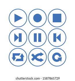 Media player button icom set design vector