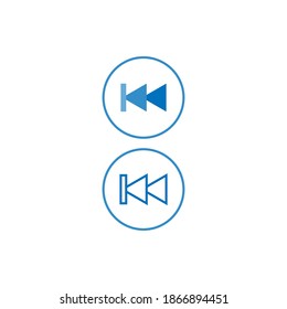 Media player button icon design template