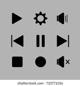 Media player button icon design
