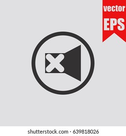 Media player button icon isolated in flat style.Vector illustration.