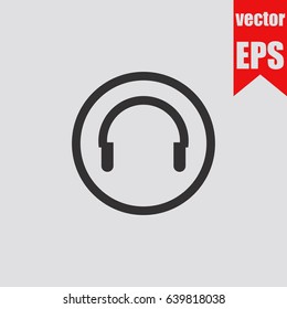 Media player button icon isolated in flat style.Vector illustration.