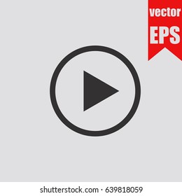 Media player button icon isolated in flat style.Vector illustration.