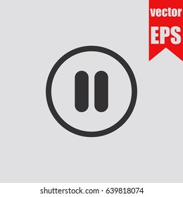 Media player button icon isolated in flat style.Vector illustration.