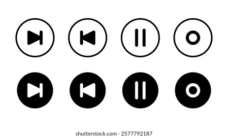 Media Player Button Icon. Media Player Button Symbol. Simple flat icon illustration of Media Player Button. Media Player Button logo vector icon.