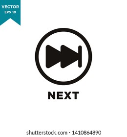 media player button icon in trendy flat style, next icon 