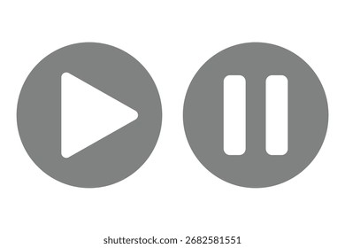 Iconos de Botón del reproductor multimedia. Reproducir y pausar Botón Video, reproductor de audio, reproductor de Botón sobre fondo blanco. eps 10.