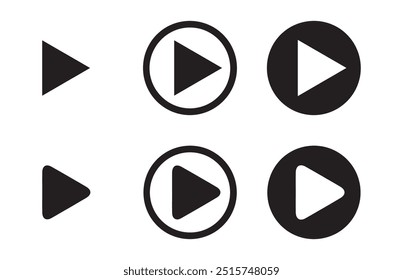 Ícones de botão do Media Player set.Pause, retroceder, avançar rápido Reproduzir coleção de ícones de vídeo.Ilustração de vetor 