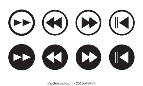 botão ícones do media player.Botões de reprodução e pausa,player de áudio de vídeo,símbolo ícone de conjunto de botões do player,botão de vetor de reprodução e pausa.eps Ilustração de vetor 