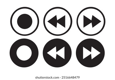 iconos de Botón de reproductor multimedia.Reproducir y pausar Botón Video, reproductor de audio, reproductor de Botón conjunto icono, reproducir y pausar Botón de Vector.Ilustración vectorial eps 