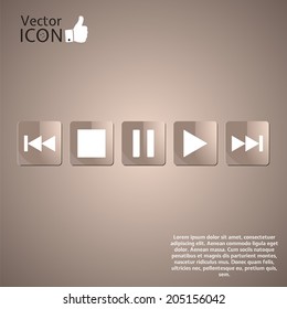 Media player button on the background. Made in vector