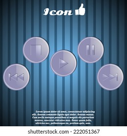 Media player button on the background. Made in vector