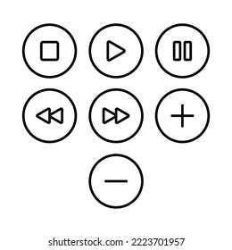 media player button outline icon vector