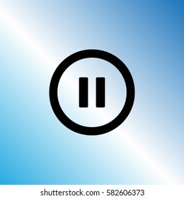 Media player button pause vector icon