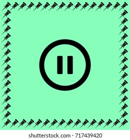 Media player button pause vector icon