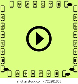 Media player button play vector icon