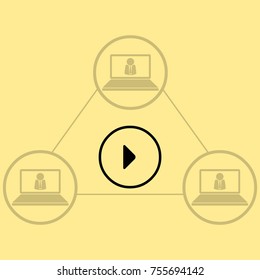 Media player button play vector icon