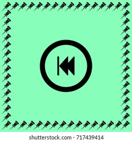 Media player button rewind vector icon