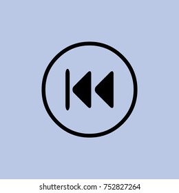 Media player button rewind vector icon
