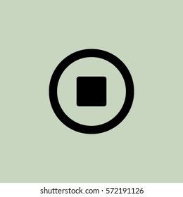Media player button stop vector icon
