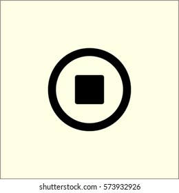 Media player button stop vector icon