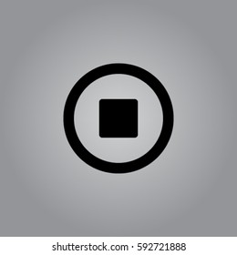 Media player button stop vector icon