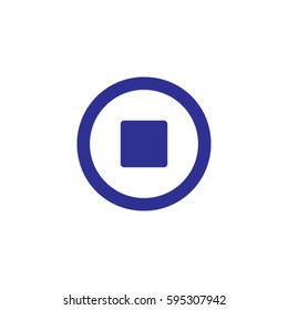 Media player button stop vector icon