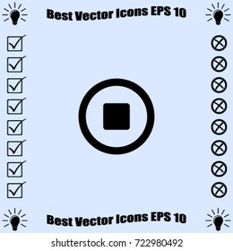 Media player button stop vector icon