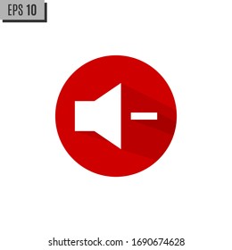 Media player button volume down vector icon