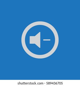 Media player button volume down vector icon