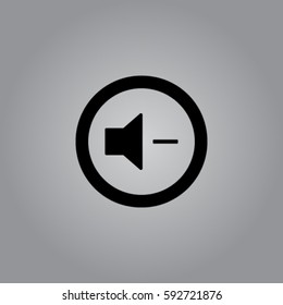 Media player button volume down vector icon