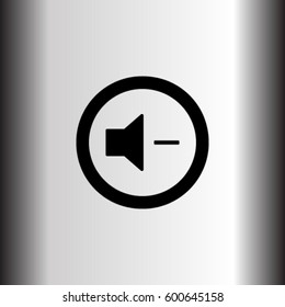 Media player button volume down vector icon