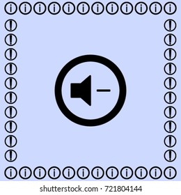 Media player button volume down vector icon