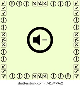 Media player button volume down vector icon
