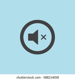 Media player button volume off vector icon