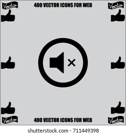 Media player button volume off vector icon