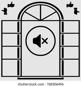 Media player button volume off vector icon