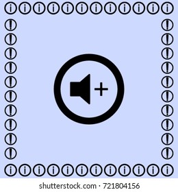 Media player button volume up vector icon
