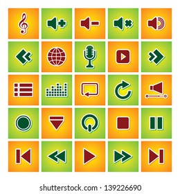 Media player buttons collection