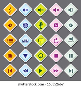 Media player buttons collection