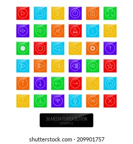 Media player buttons collection.