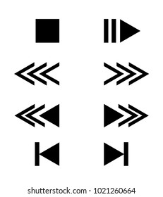 Media player buttons collection vector design elements.